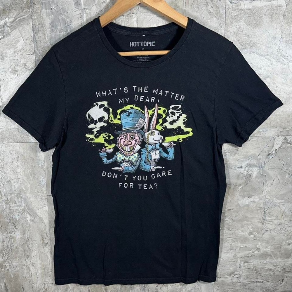 Hot Topic Alice in Wonderland poison Tea  black cotton tee Shirt Mens Sz M #goth